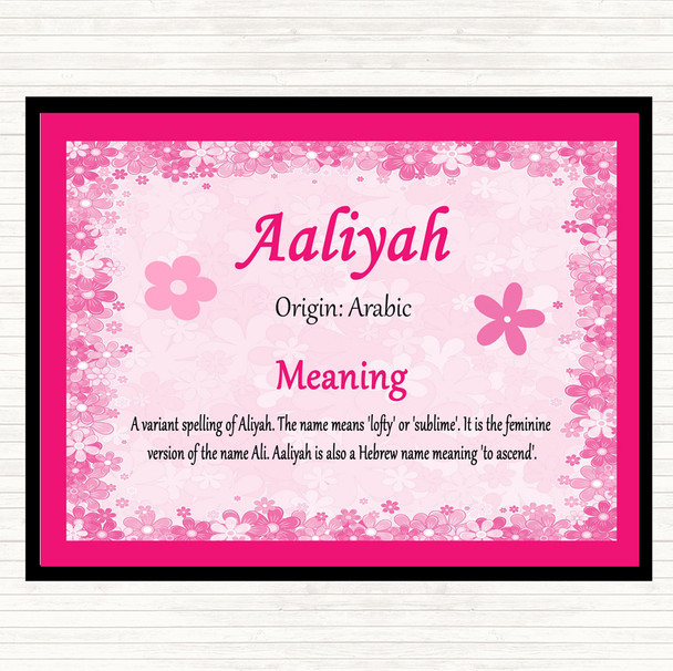 Aaliyah Name Meaning Mouse Mat Pink