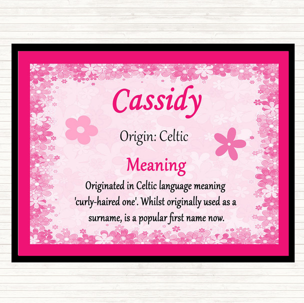 Cassidy Name Meaning Mouse Mat Pink