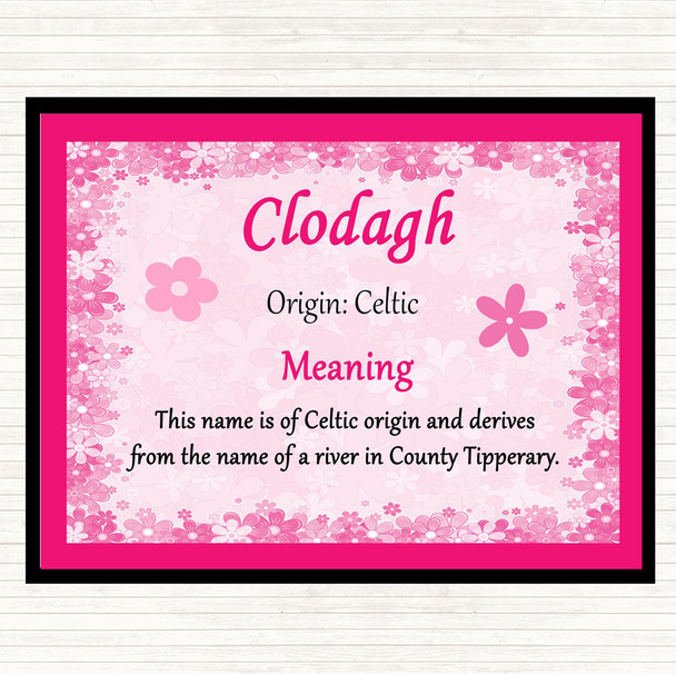 Clodagh Name Meaning Mouse Mat Pink