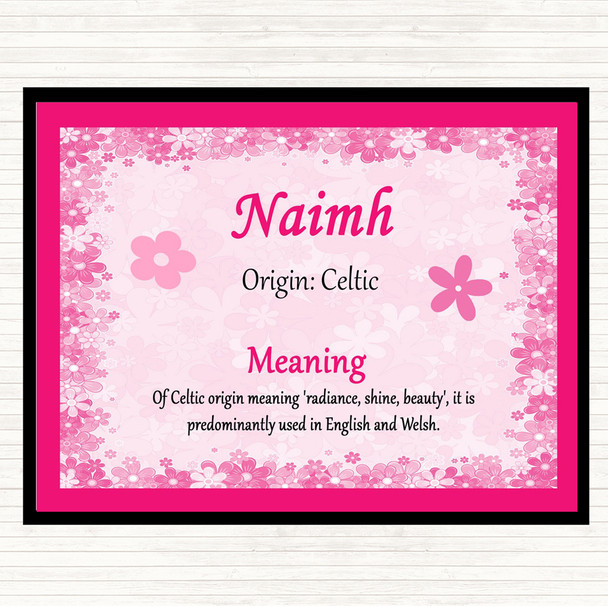 Naimh Name Meaning Mouse Mat Pink