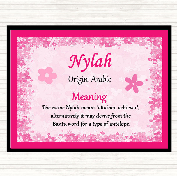 Nylah Name Meaning Mouse Mat Pink
