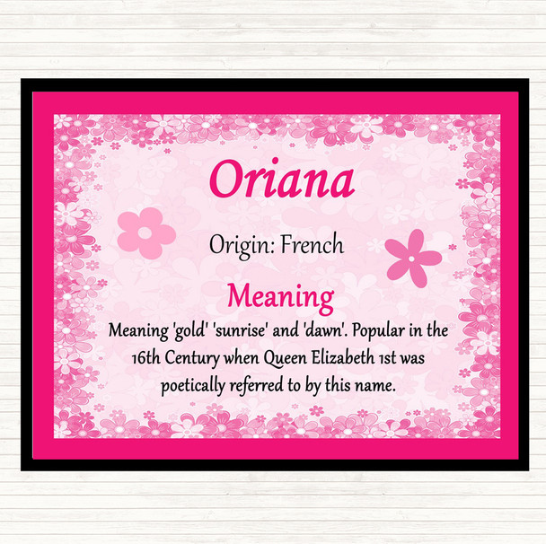 Oriana Name Meaning Mouse Mat Pink