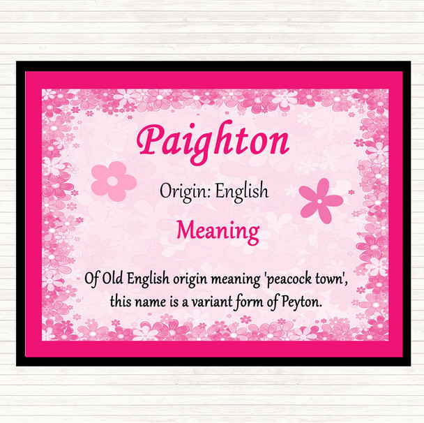Paighton Name Meaning Mouse Mat Pink