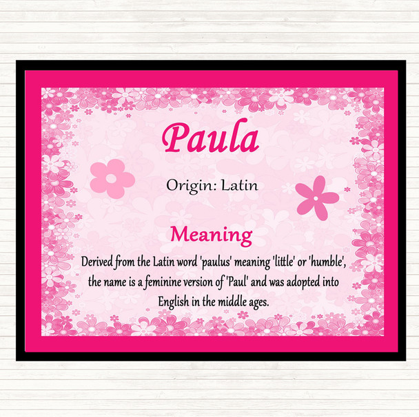 Paula Name Meaning Mouse Mat Pink