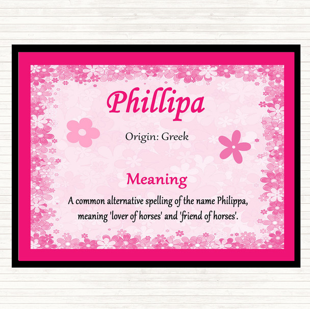 Phillipa Name Meaning Mouse Mat Pink