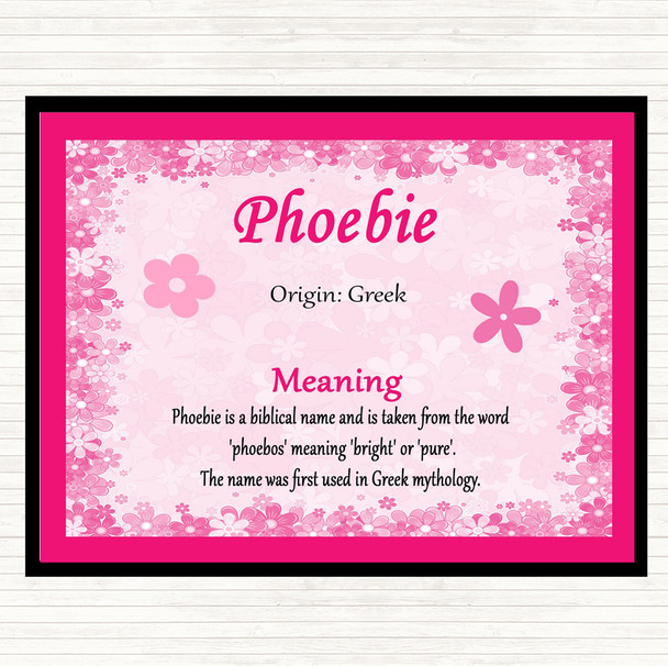 Phoebie Name Meaning Mouse Mat Pink