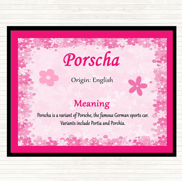 Porscha Name Meaning Mouse Mat Pink