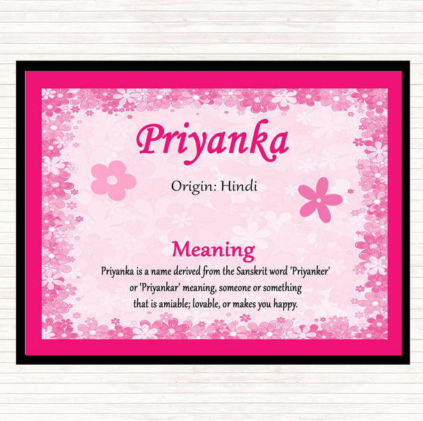Priyanka Name Meaning Mouse Mat Pink
