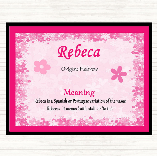 Rebeca Name Meaning Mouse Mat Pink