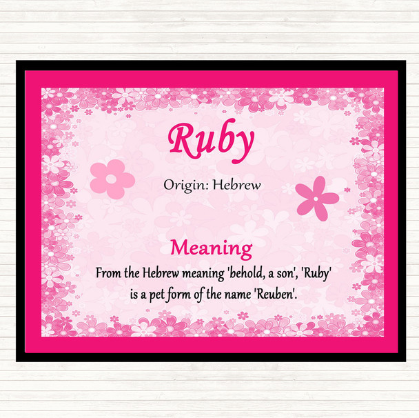 Ruby Name Meaning Mouse Mat Pink