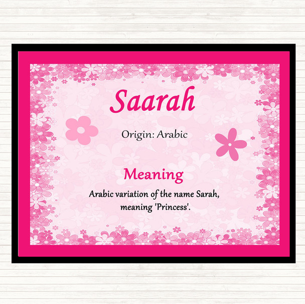 Saarah Name Meaning Mouse Mat Pink