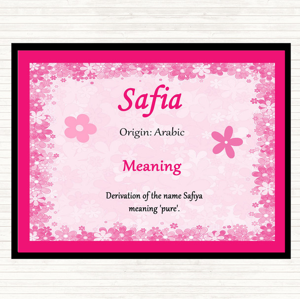 Safia Name Meaning Mouse Mat Pink