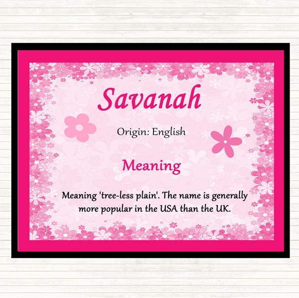 Savanah Name Meaning Mouse Mat Pink