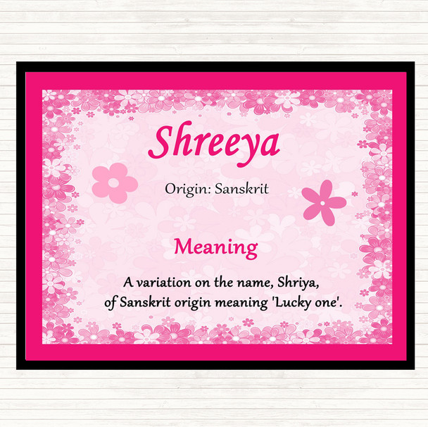 Shreeya Name Meaning Mouse Mat Pink