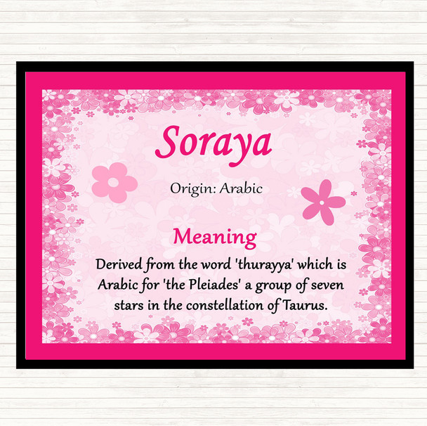 Soraya Name Meaning Mouse Mat Pink