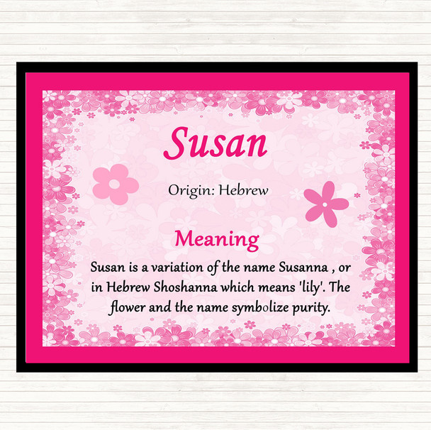 Susan Name Meaning Mouse Mat Pink
