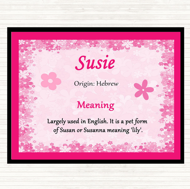 Susie Name Meaning Mouse Mat Pink