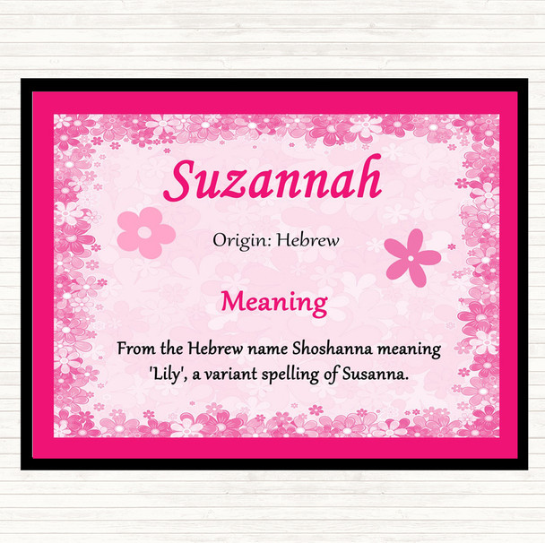 Suzannah Name Meaning Mouse Mat Pink
