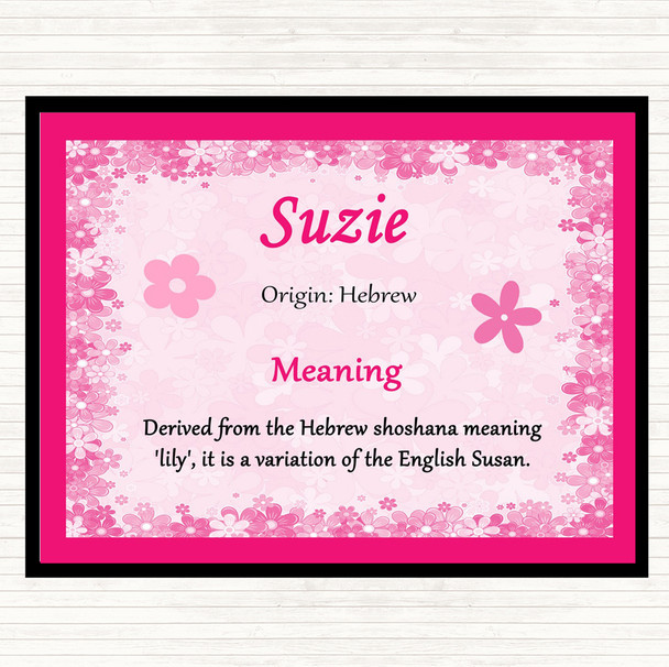 Suzie Name Meaning Mouse Mat Pink
