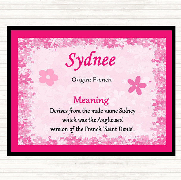Sydnee Name Meaning Mouse Mat Pink