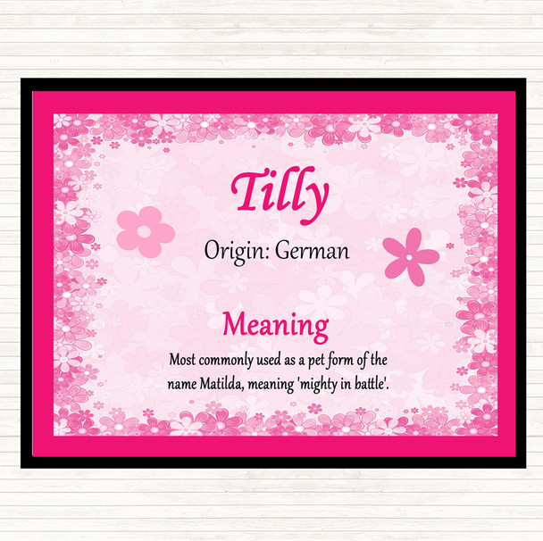 Tilly Name Meaning Mouse Mat Pink