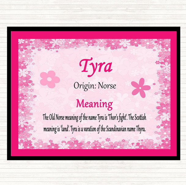Tyra Name Meaning Mouse Mat Pink