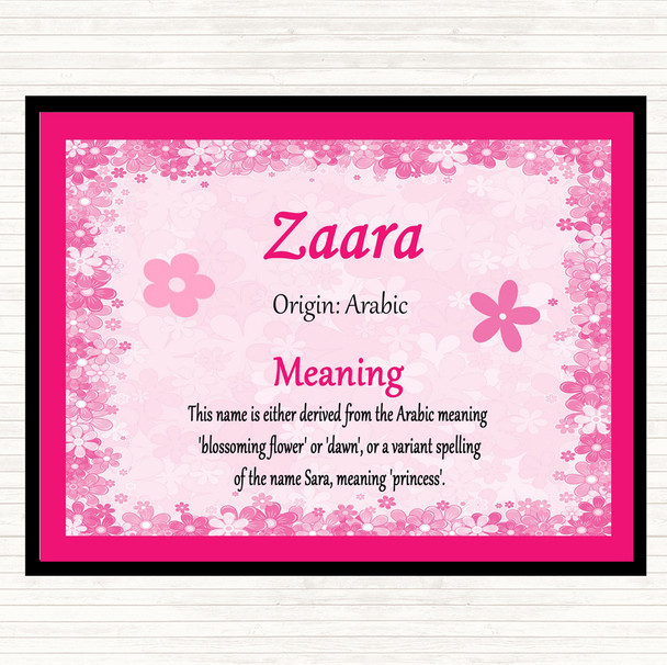 Zaara Name Meaning Mouse Mat Pink