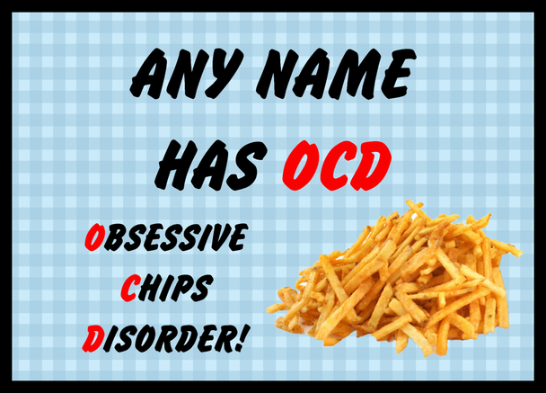 Funny Obsessive Disorder Chips Blue Computer Mouse Mat