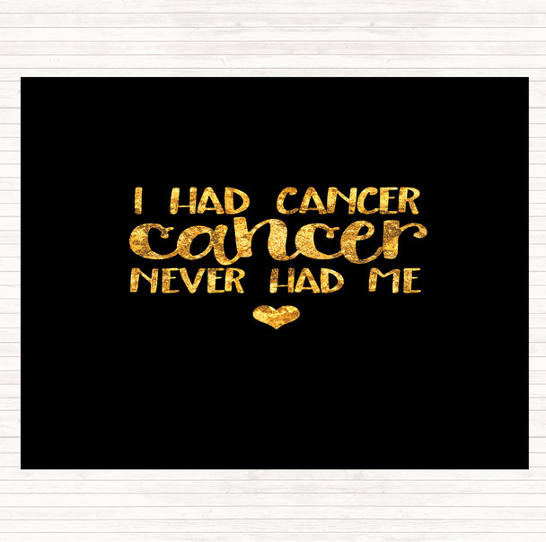 Black Gold I Had Cancer Cancer Never Had Me Quote Mouse Mat