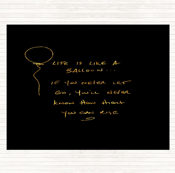 Black Gold Balloon Quote Mouse Mat