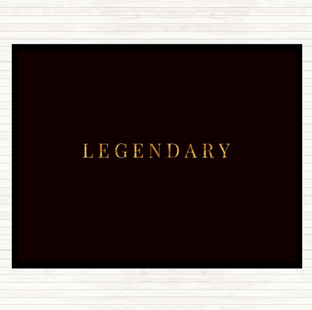 Black Gold Legendary Quote Mouse Mat