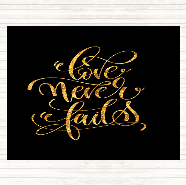 Black Gold Love Fail Quote Mouse Mat