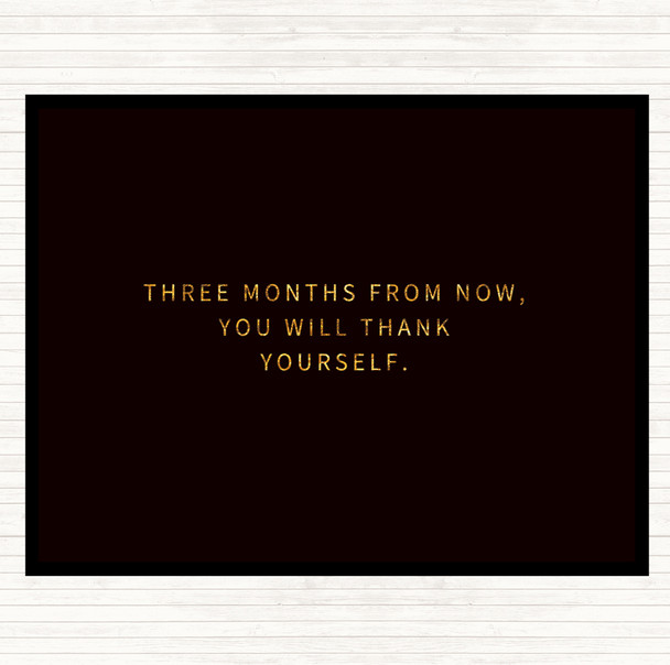 Black Gold Thank Yourself Quote Mouse Mat