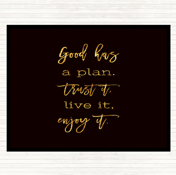 Black Gold Trust It Quote Mouse Mat