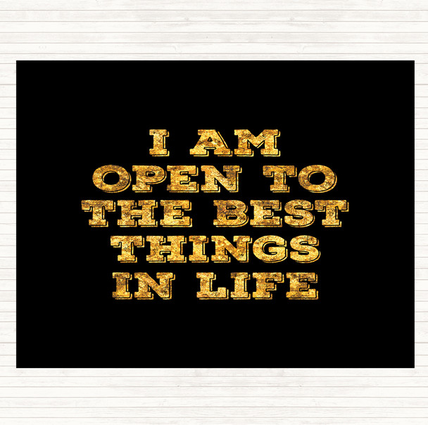 Black Gold Best Things In Life Quote Mouse Mat