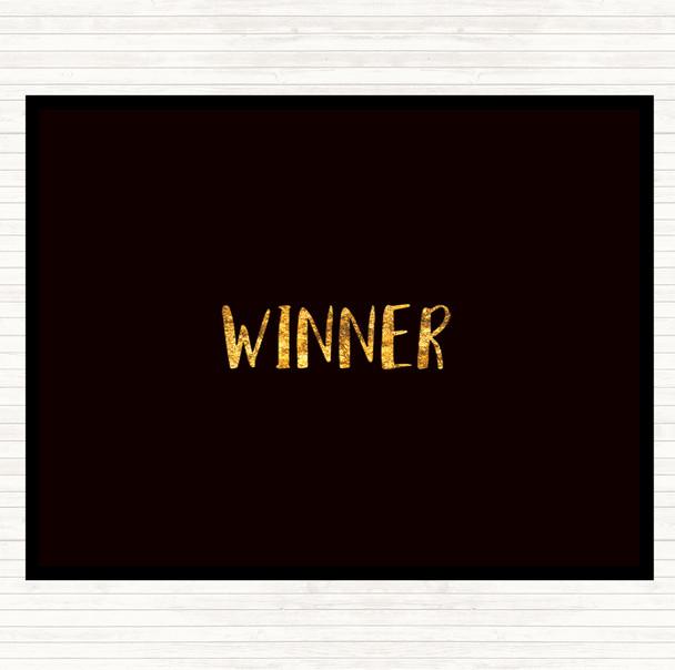 Black Gold Win Quote Mouse Mat