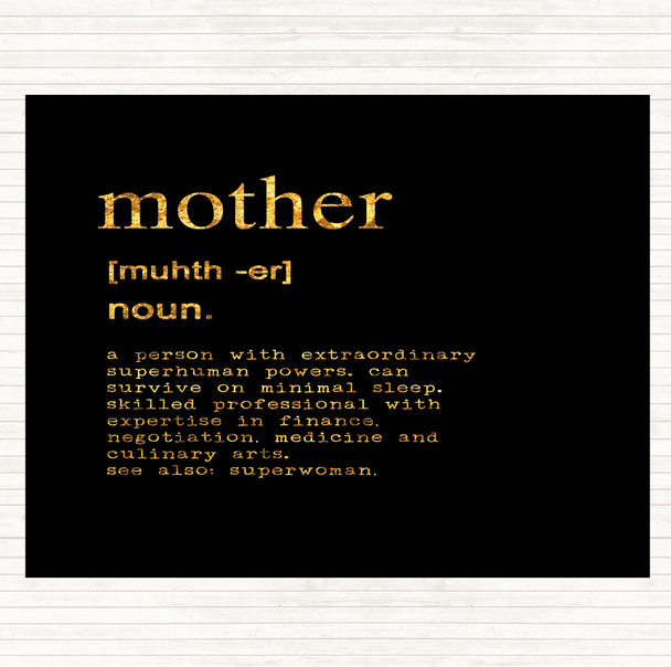 Black Gold Word Definition Mother Quote Mouse Mat