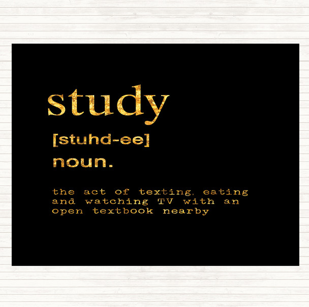 Black Gold Word Definition Study Quote Mouse Mat