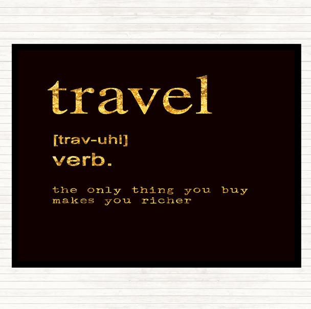Black Gold Word Definition Travel Quote Mouse Mat