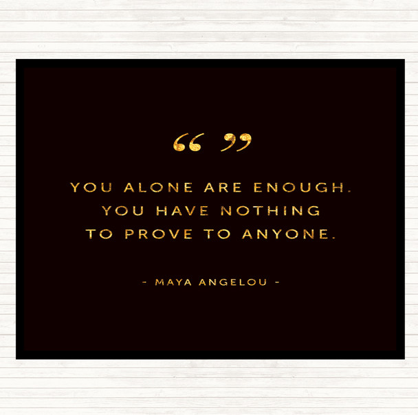 Black Gold You Alone Quote Mouse Mat