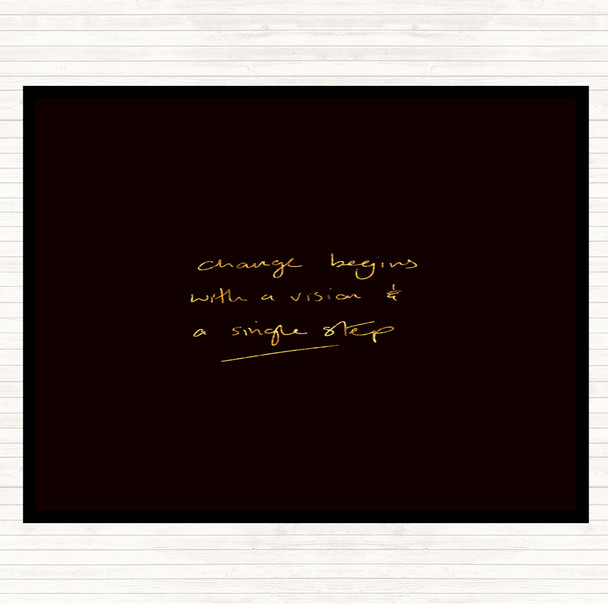 Black Gold Change Simple Step Quote Mouse Mat