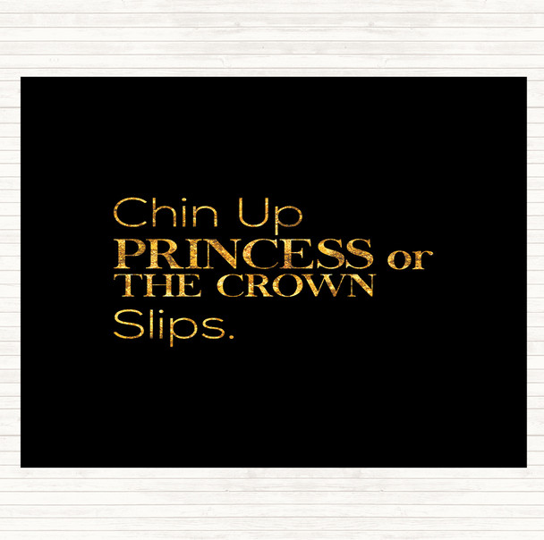 Black Gold Chin Up Quote Mouse Mat