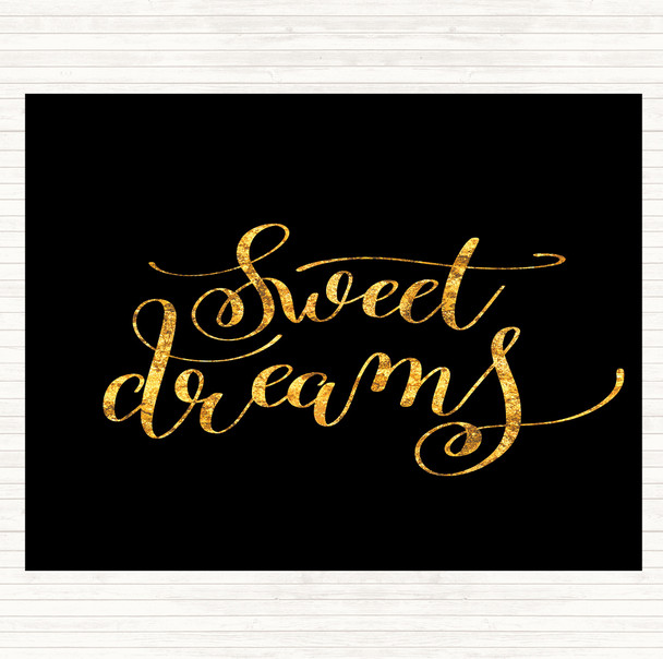 Black Gold Dreams Quote Mouse Mat