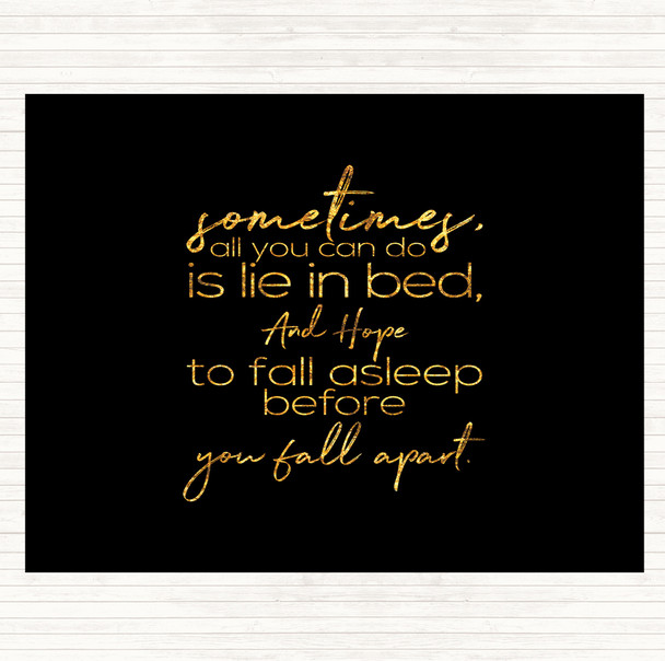 Black Gold Fall Apart Quote Mouse Mat