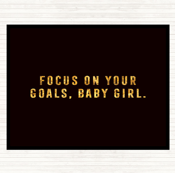 Black Gold Focus On Your Goals Quote Mouse Mat