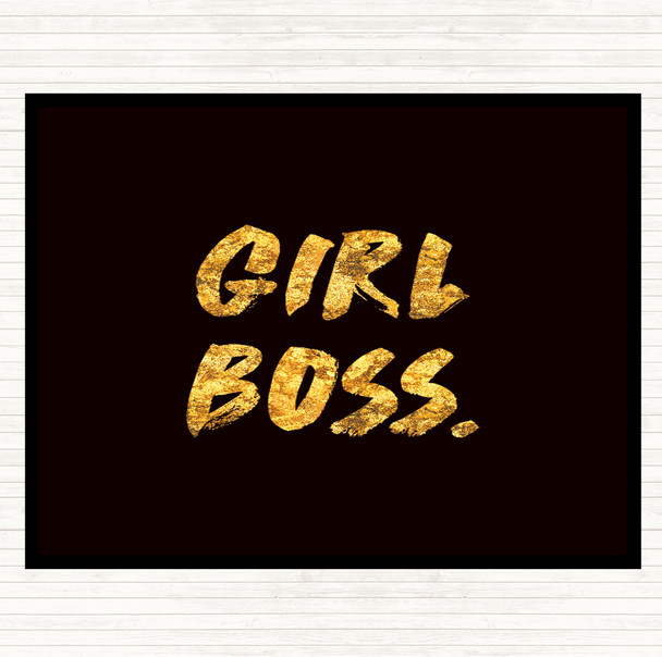 Black Gold Girl Boss Bold Quote Mouse Mat