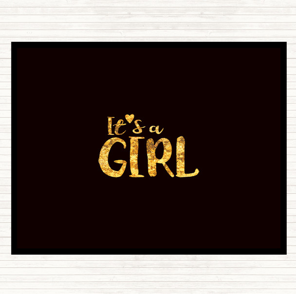 Black Gold Girl Quote Mouse Mat