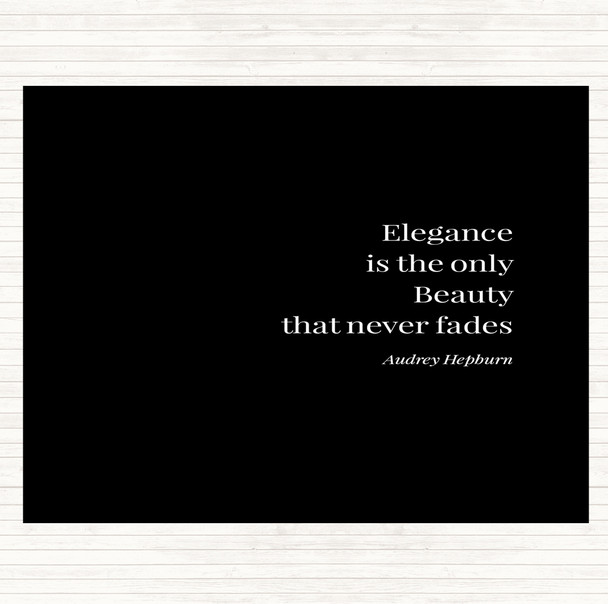 Black White Audrey Hepburn Elegance Quote Mouse Mat