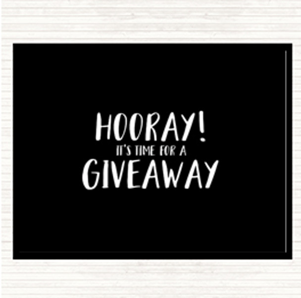 Black White Hooray Quote Mouse Mat