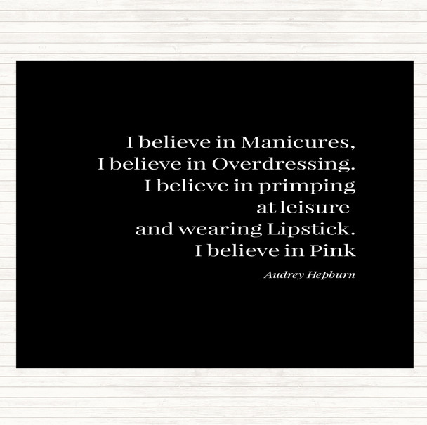 Black White Audrey Hepburn Manicures Quote Mouse Mat